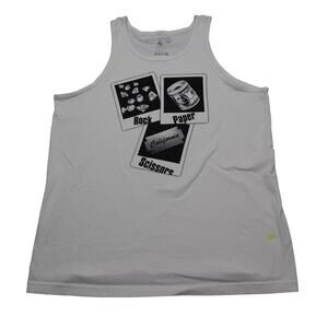 Stardom Shirt Mens XL White Sleeveless Round Neck Cotton Graphic Print Tank Top